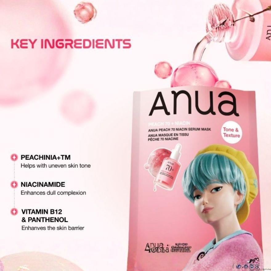 KPop Demon Hunters Peach 70 Niacin Serum Mask 1s