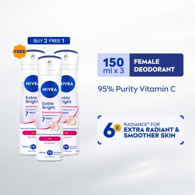NIVEA - [Buy 2 Free 1] Deodorant Radiant & Smooth Spray 3x150ml