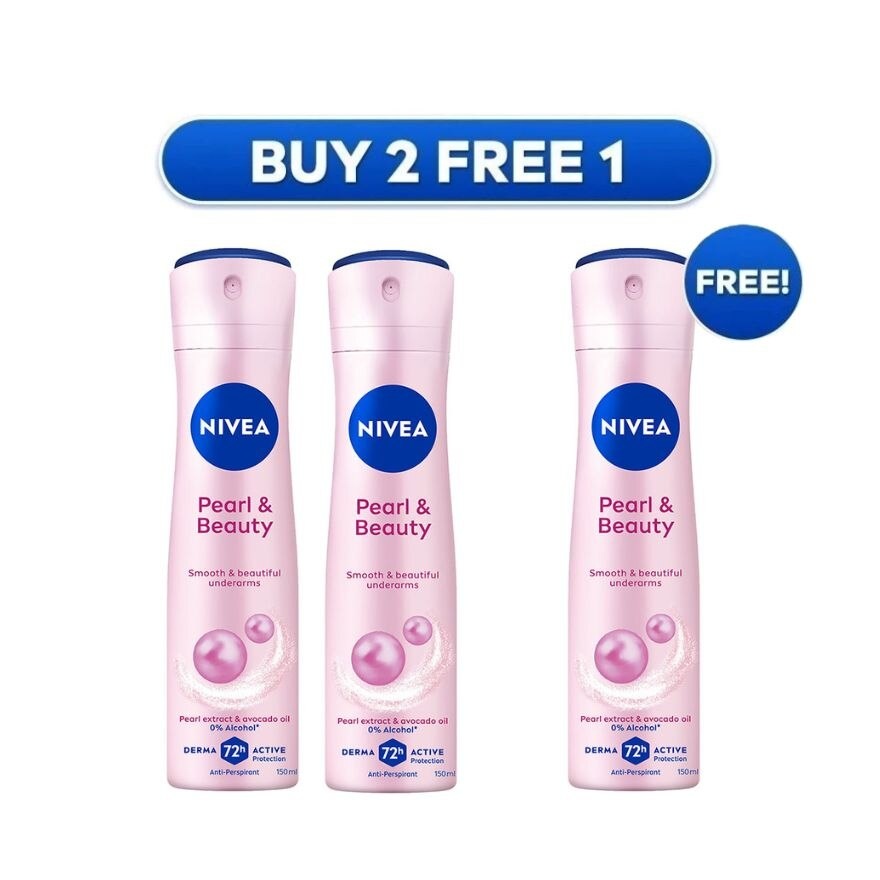 [Buy 2 Free 1] Deodorant Pearl Beauty Spray 3 x 150ml