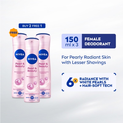 NIVEA - [Buy 2 Free 1] Deodorant Pearl Beauty Spray 3 x 150ml