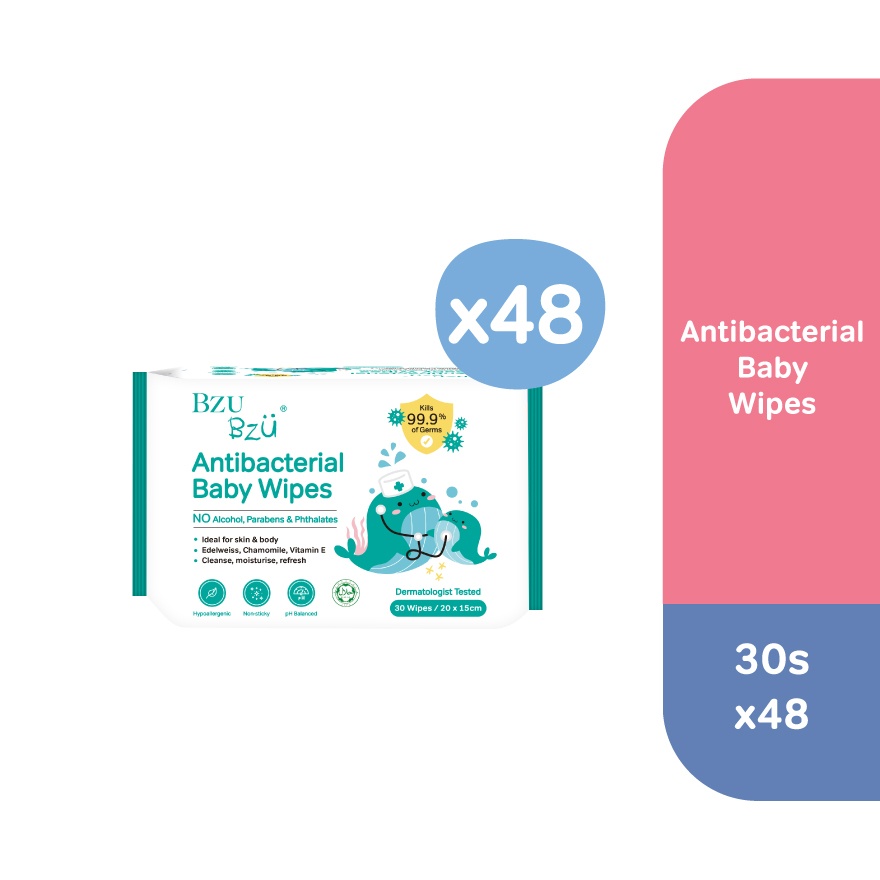 Antibacterial Baby Wipes 30s x 48