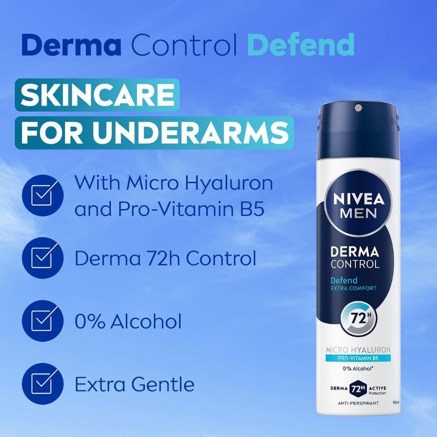 [Buy 2 Free 1] Deodorant Derma Control Defend Spray 3x150ml
