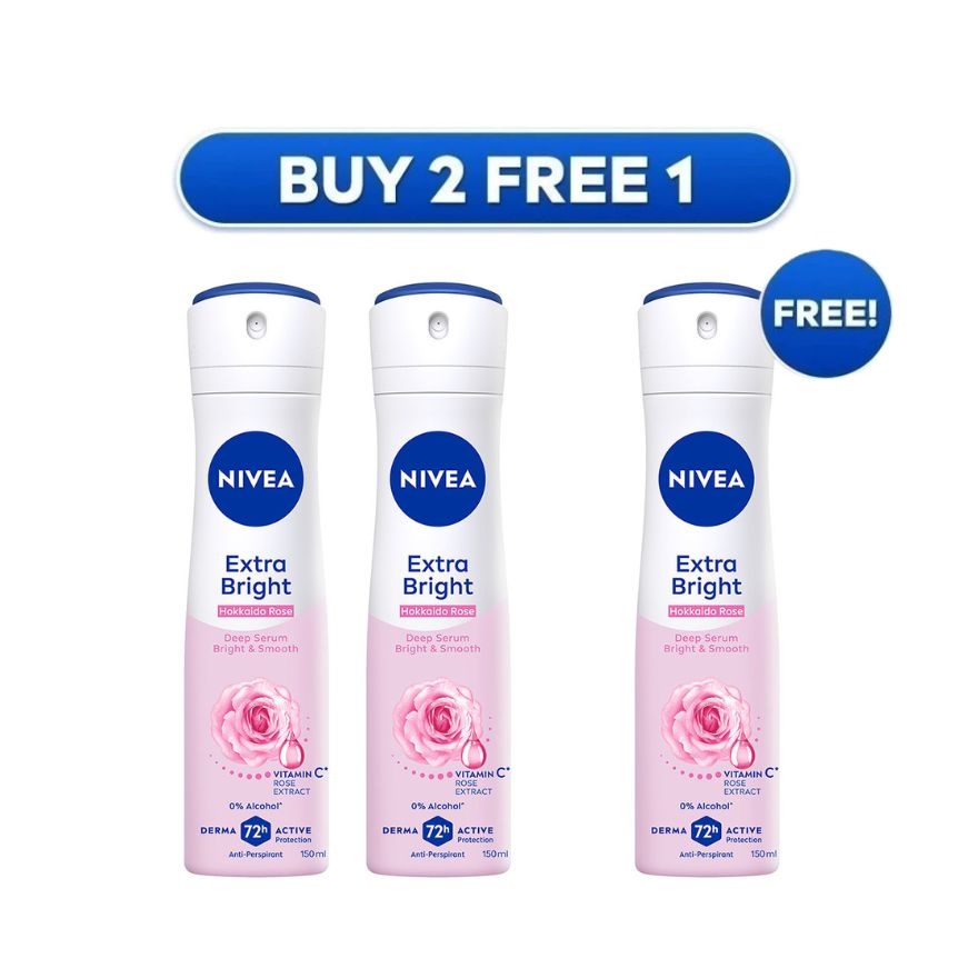 [Buy 2 Free 1] Deodorant Deep Brightening Serum Hokkaido Rose Spray 3x150ml
