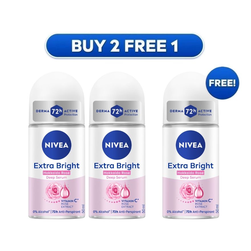 [Buy 2 Free 1] Deodorant Deep Brightening Serum Hokkaido Rose Roll On 3x50ml