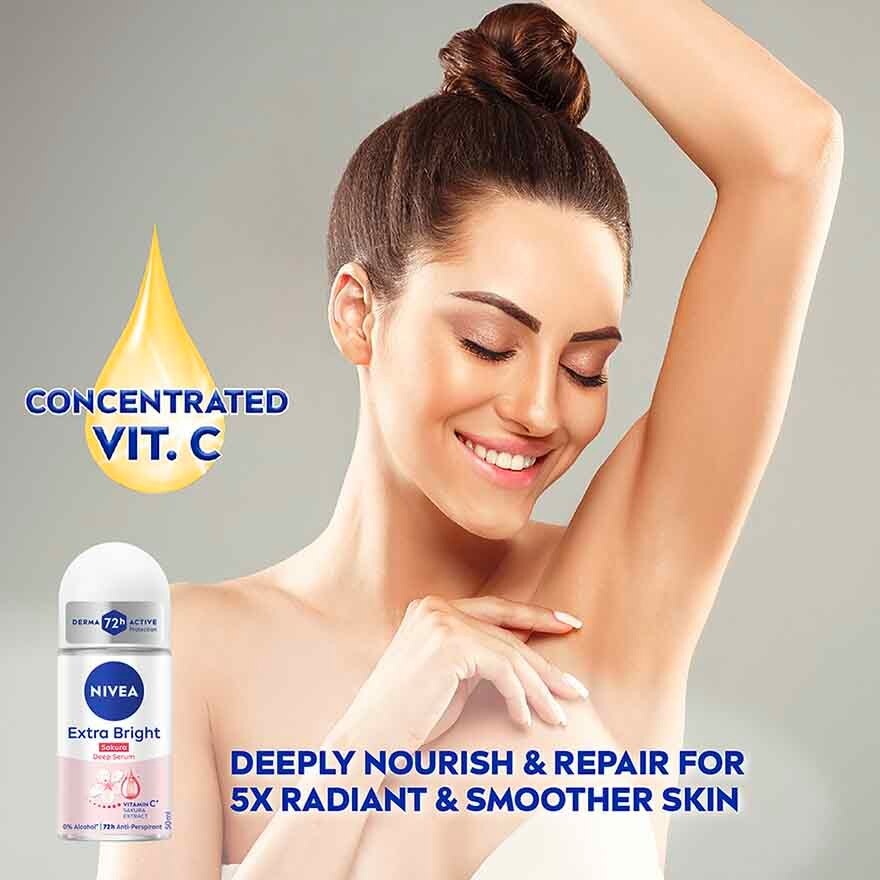 [Buy 2 Free 1] Deodorant Deep Brightening Serum Sakura Roll On 3x50ml