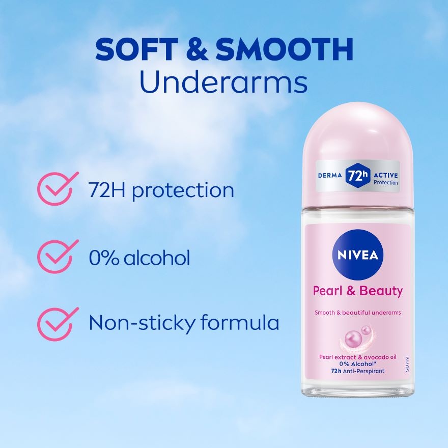 [Buy 2 Free 1] Deodorant Pearl & Beauty Roll On 3x50ml