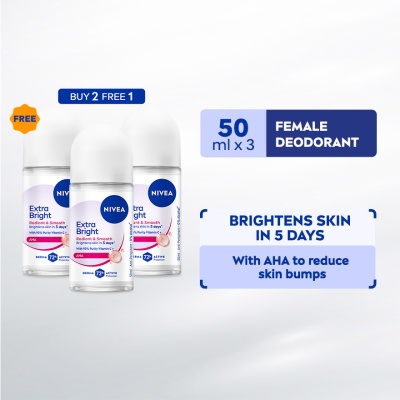 NIVEA - [Buy 2 Free 1] Deodorant Radiant & Smooth Roll On 3x50ml