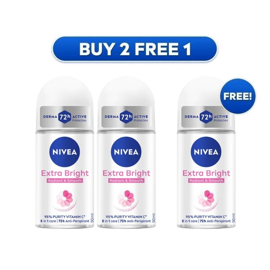 [Buy 2 Free 1] Deodorant  Extra Brightening Roll On 3x50ml
