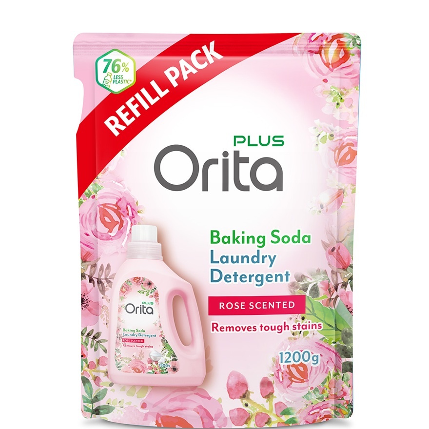 Baking Soda Laundry Detergent Rose Refill Pack 1200g x 8s image