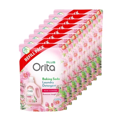 ORITA - Baking Soda Laundry Detergent Rose Refill Pack 1200g x 8s
