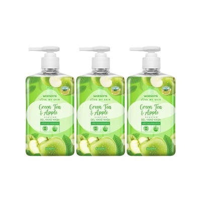 WATSONS - Green Tea Apple Scented Gel Hand Wash x 3s