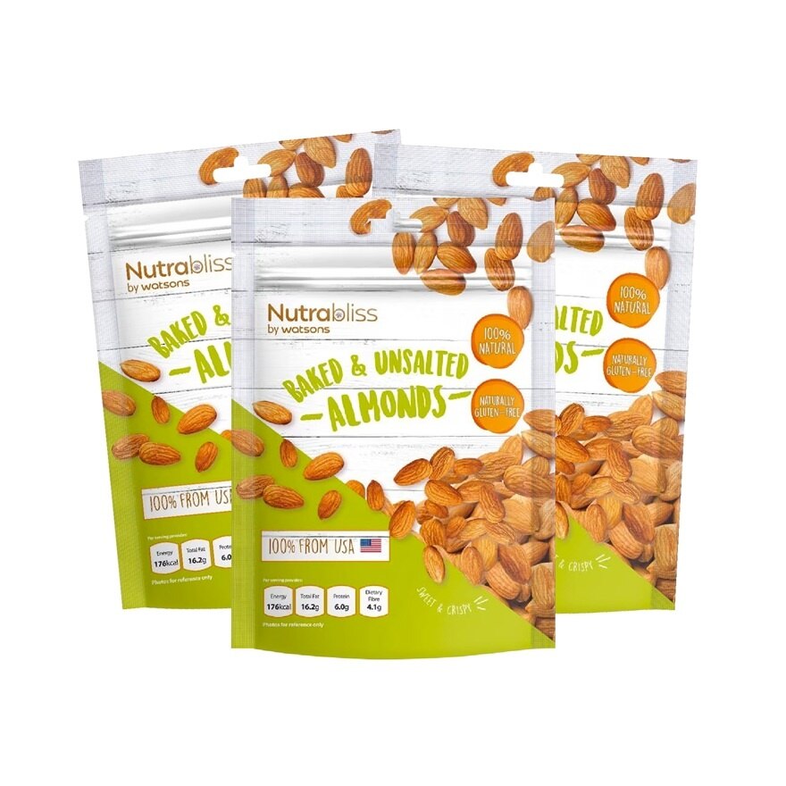 Baked Unsalted Almonds 180g x 3s