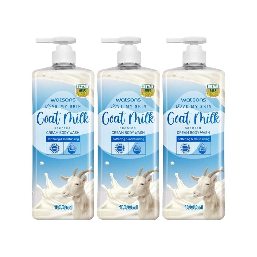 Goat Milk Cream Body Wash 1000Ml x 3s