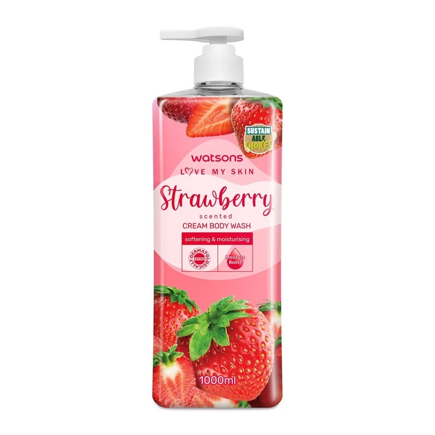 Strawberry Cream Body Wash 1000Ml x 3s