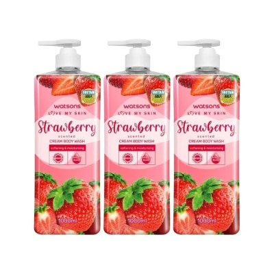 WATSONS - Strawberry Cream Body Wash 1000Ml x 3s