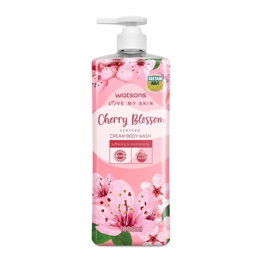 Cherry Blossom Scented Cream Body Wash 1L x 3s