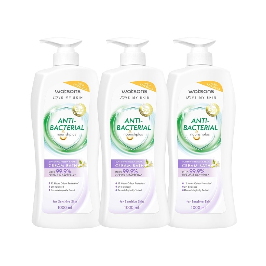 Freesia Pear Softening Antibacterial Cream Bath 1000Ml x 3s