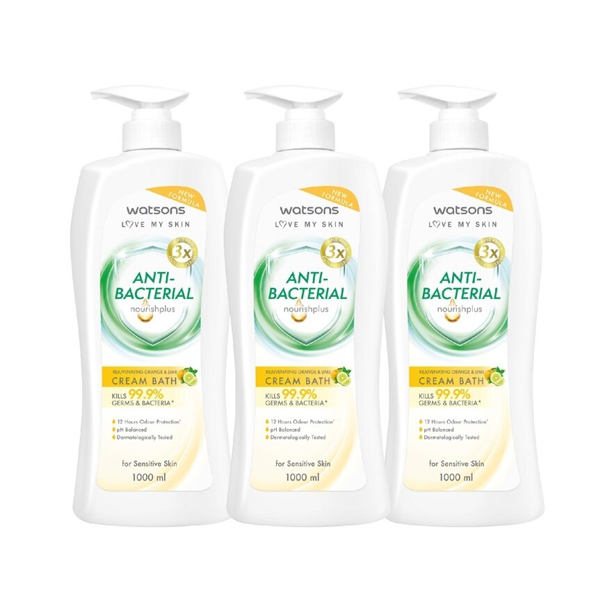 Orange Lime Rejuvenating Antibacterial Cream Bath 1000Ml x 3s