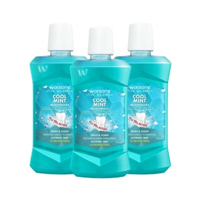 WATSONS - Mouth Wash Cool Mint 500ml x 3s