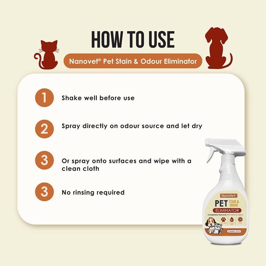 Pet Stain Urine and Odour Eliminator 500ml