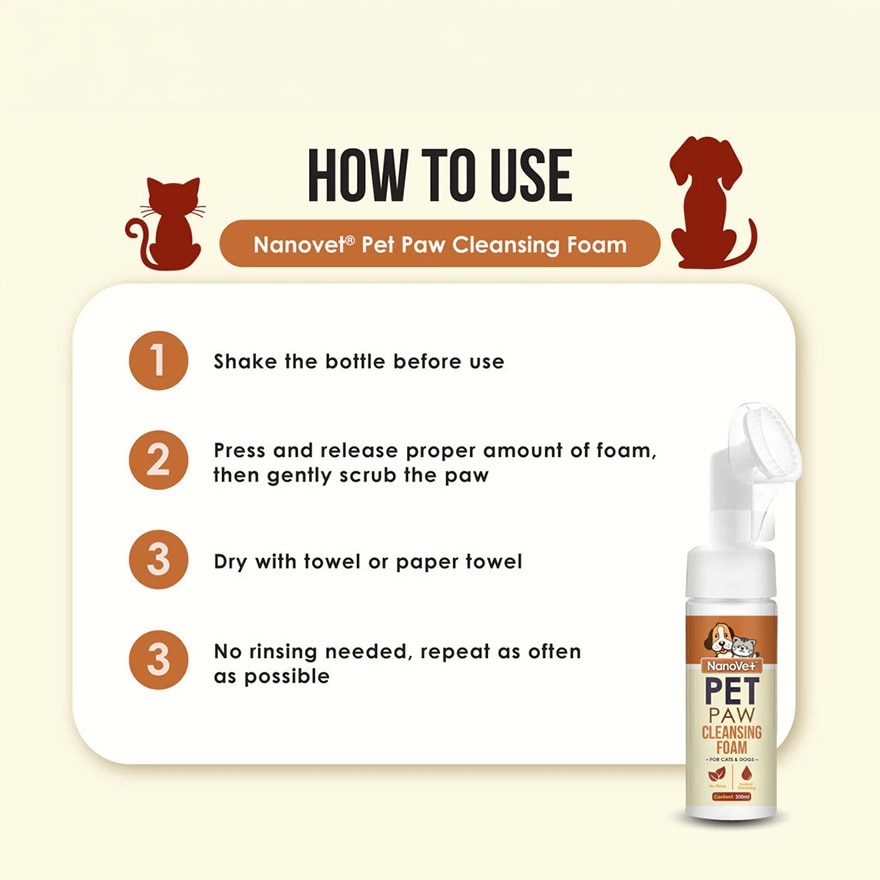 Pet Paw Cleansing Foam 200ml