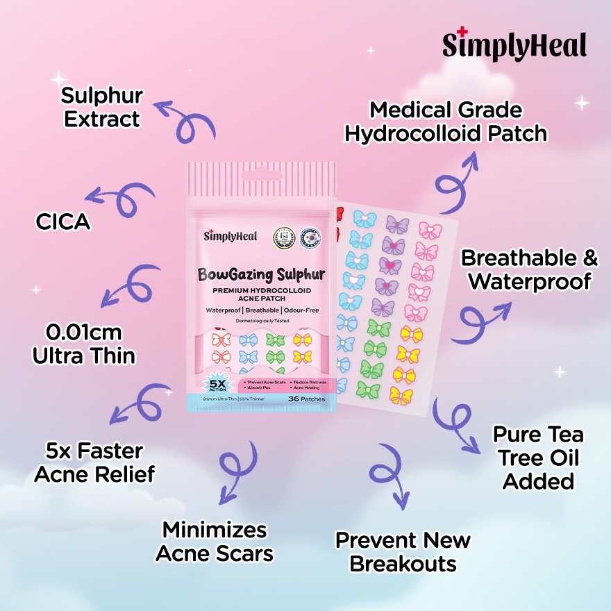 g21 ultra whitening 10x glutathione SIMPLYHEAL, BowGazing Sulphur Day & Night Premium Hydrocolloid Acne Patch 36s Ali Landry & Dr. 5amino 1 mq Size:1 box = 3 pouches