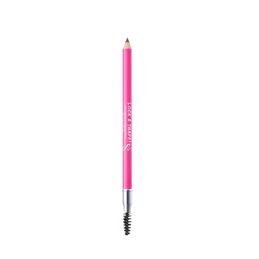 Lock & Shape! 3-In-1 Wood Eyebrow Pencil Medium Brown