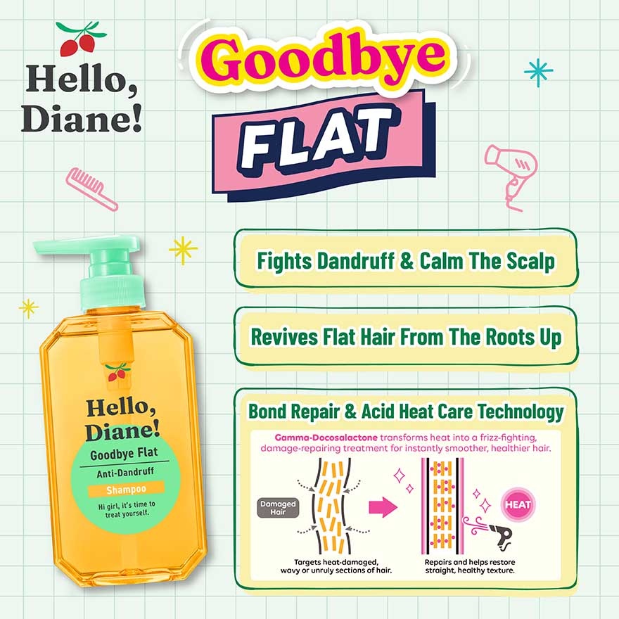 Hello,Diane! Goodbye Flat Anti Dandruff Shampoo 400ml