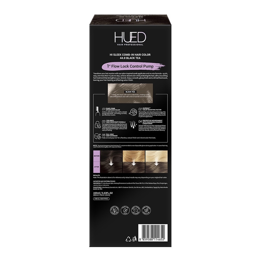 Hi Sleek Comb-in Hair Color 44.0 Black Tea 1's