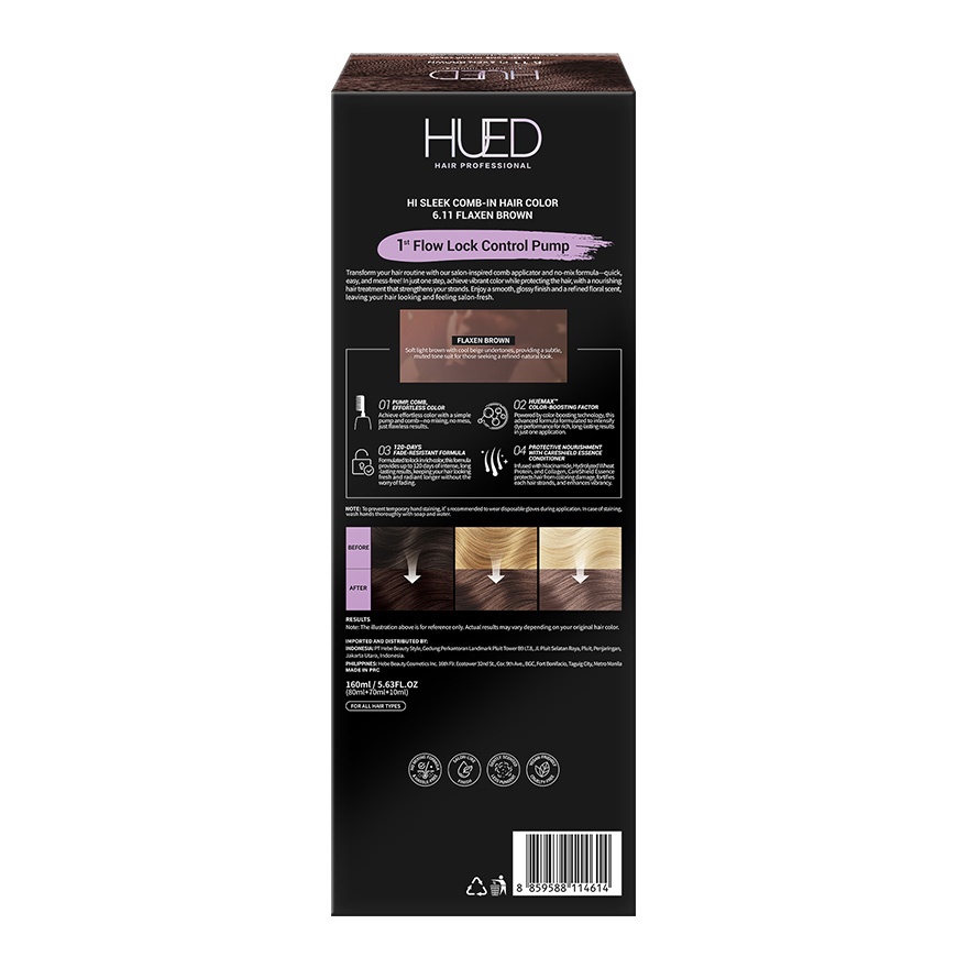 Hi Sleek Comb-in Hair Color 6.11 Flaxen Brown 1's