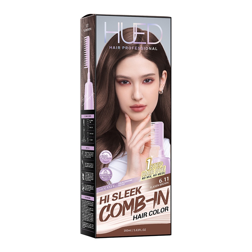 Hi Sleek Comb-in Hair Color 6.11 Flaxen Brown 1's