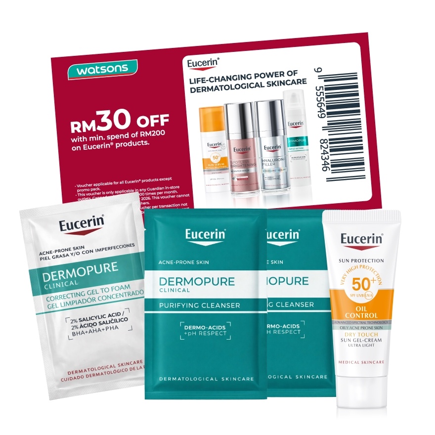Redeem Eucerin Dermopure Cleanse & Protect Mini Kit 1s with 50 Watsons points