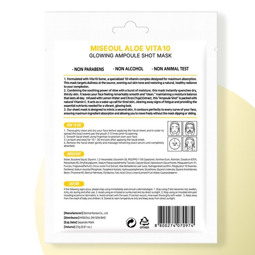 Aloe Vita 10 Glowing Ampoule Shot Mask 23g