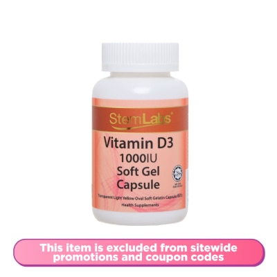 STEMLABS - Vitamin D3 1,000IU Capsule 60s