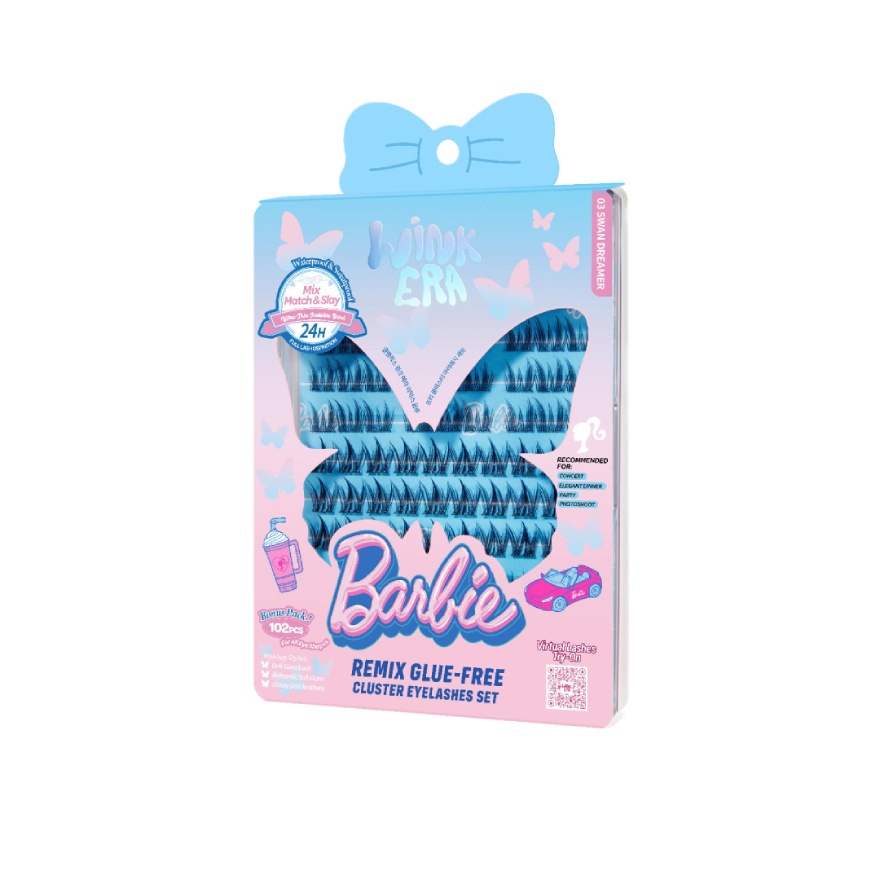 Barbie Wink Era Remix Glue-Free Cluster Eyelashes Set 03 Swan Dreamer
