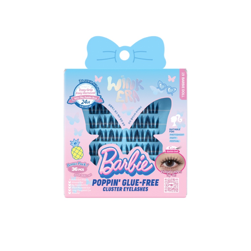 Barbie Wink Era Poppin' Glue-Free Cluster Eyelashes 19 Barbie Doll