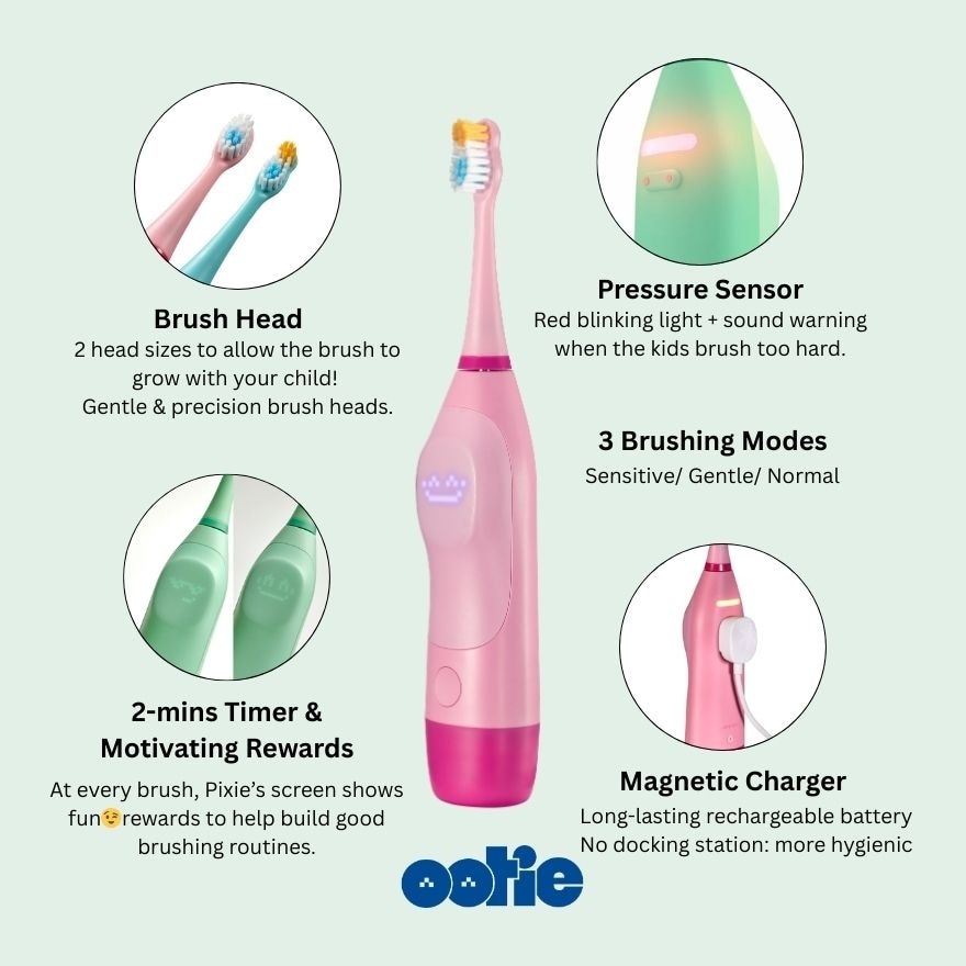 Ootie Kids Electric Toothbrush Pink 1's