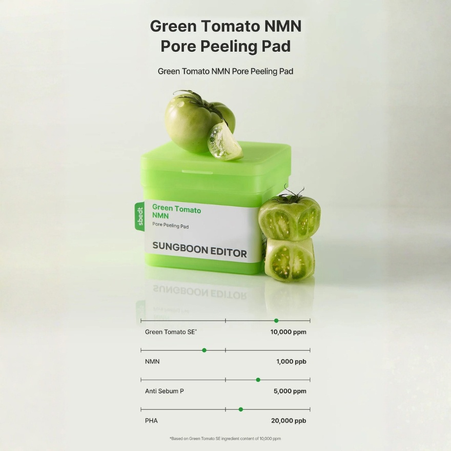 Green Tomato NMN Pore Peeling Pad 60s