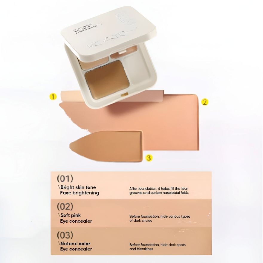 Cubic Cheese Concealer Three Color Concealer Palette 5g-Winter Series