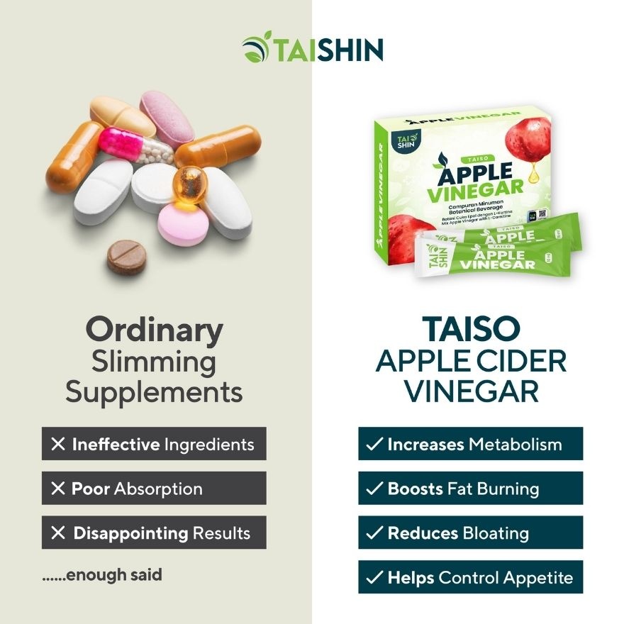 Taiso Botanical Beverage Mix Apple Vinegar with L-Carnitine