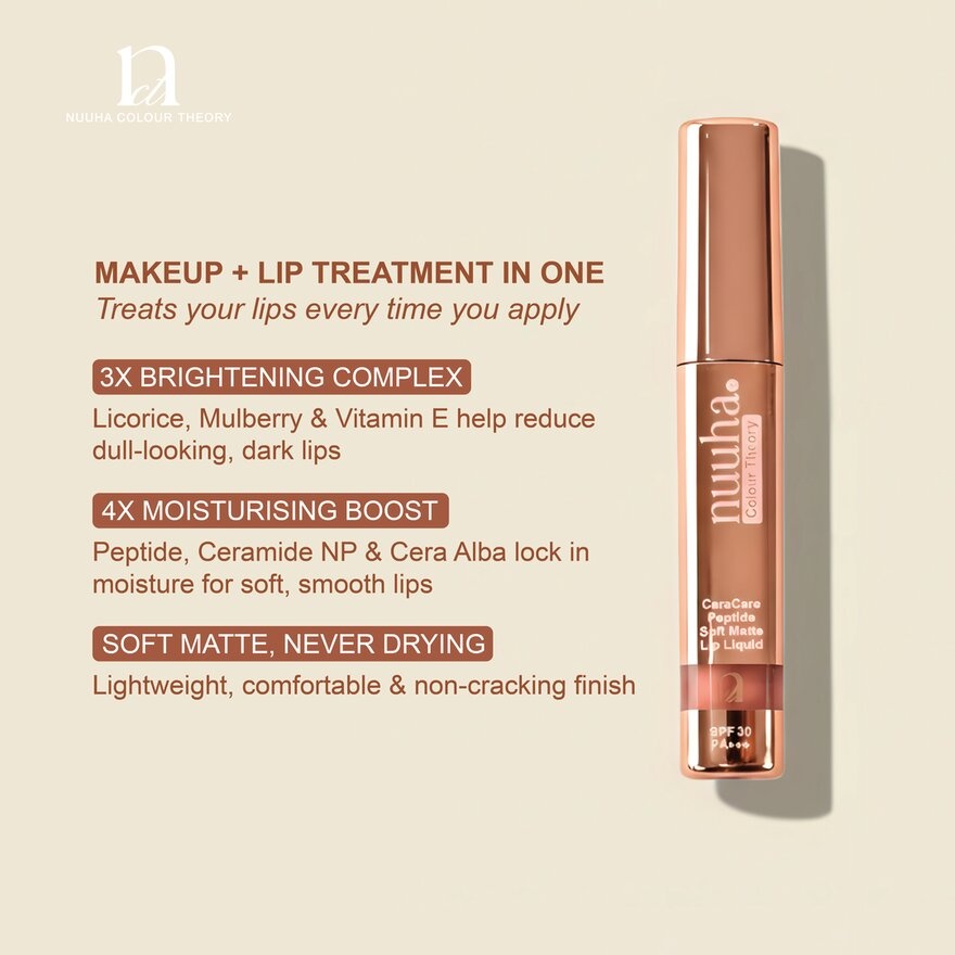 Color Theory CeraCare Peptide Lip Liquid Soft Matte SPF 30 PA+++ [Quiet Nude (20)]