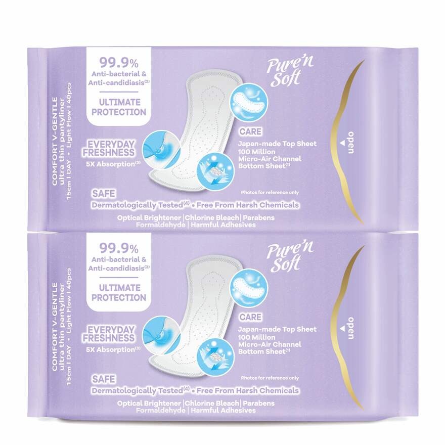 Ultra Thin Pantyliner Lavender Scented 15cm 2x40s