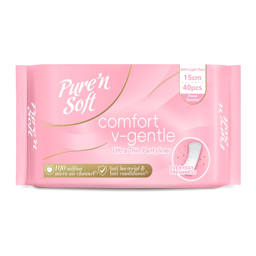 Ultra Thin Pantyliner Floral Scented 15cm 2x40s