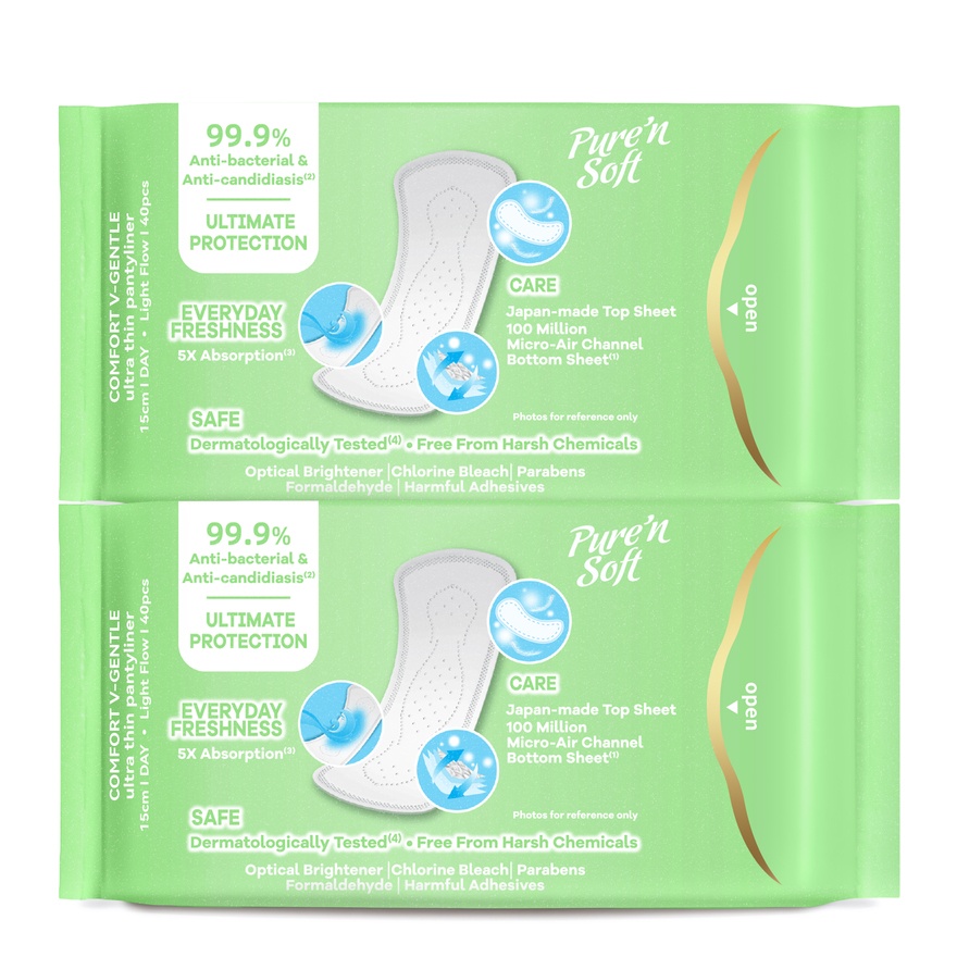 Ultra Thin Pantyliner Uncented 15cm 2x40s