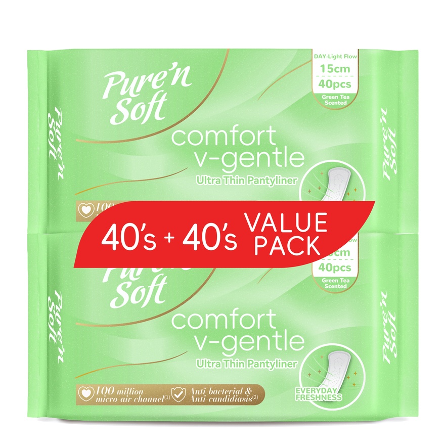 Ultra Thin Pantyliner Uncented 15cm 2x40s