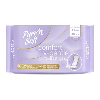PURE'N SOFT - Ultra Thin Pantyliner Lavender Scented 15cm 40s