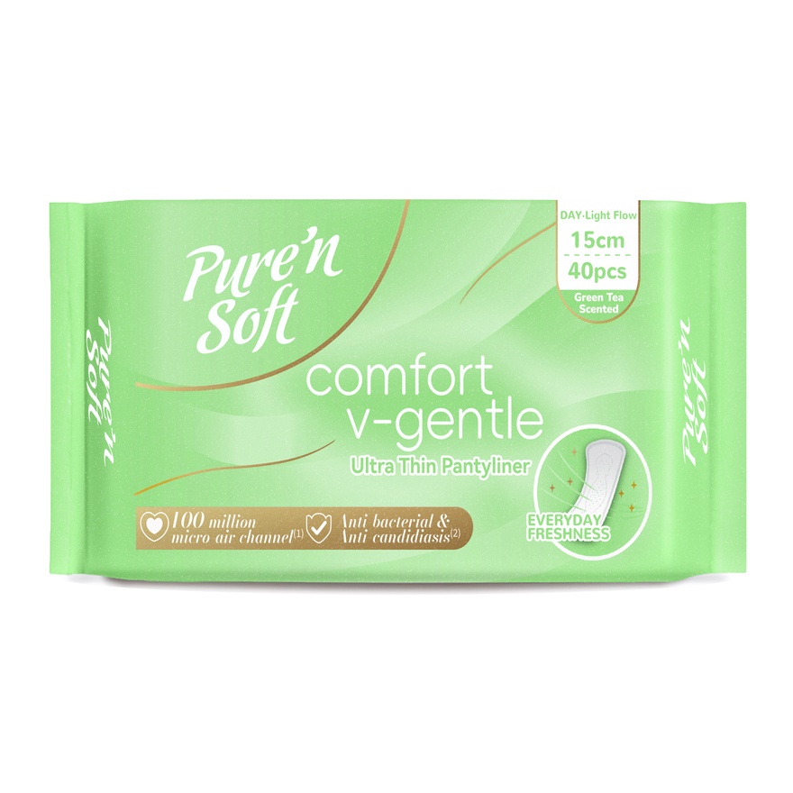 Ultra Thin Pantyliner Green Tea Scented 15cm 40s