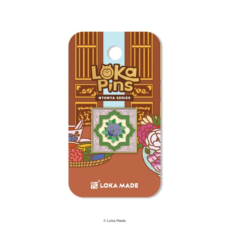 Blue Rose Tile Enamel Pin ENA PRA 06 1s image