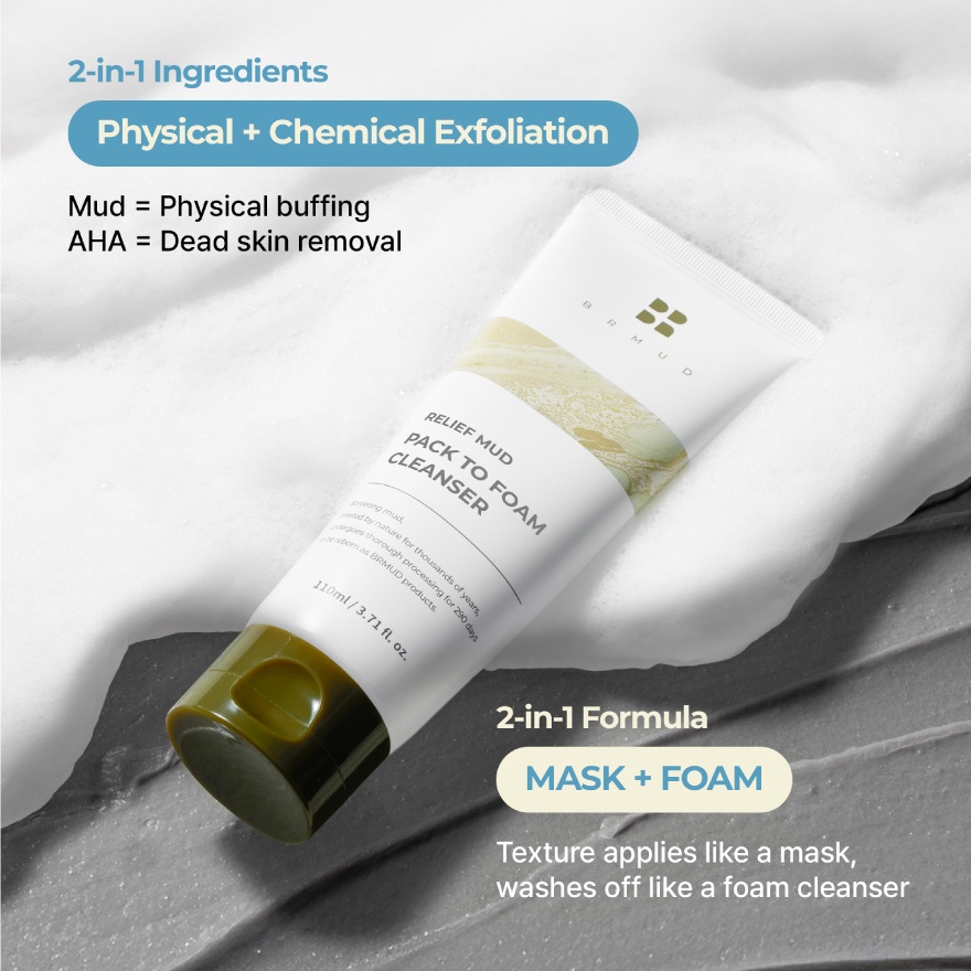 Relief Mud Pack To Foam Cleanser 110ml