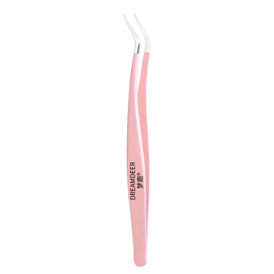 False Eyelashes Tools Glue Tweezer - 05 Pink